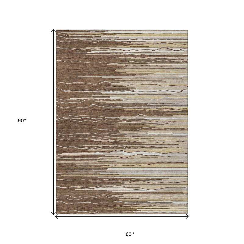 HomeRoots Striped Transitional Rectangle Outdoor Rug