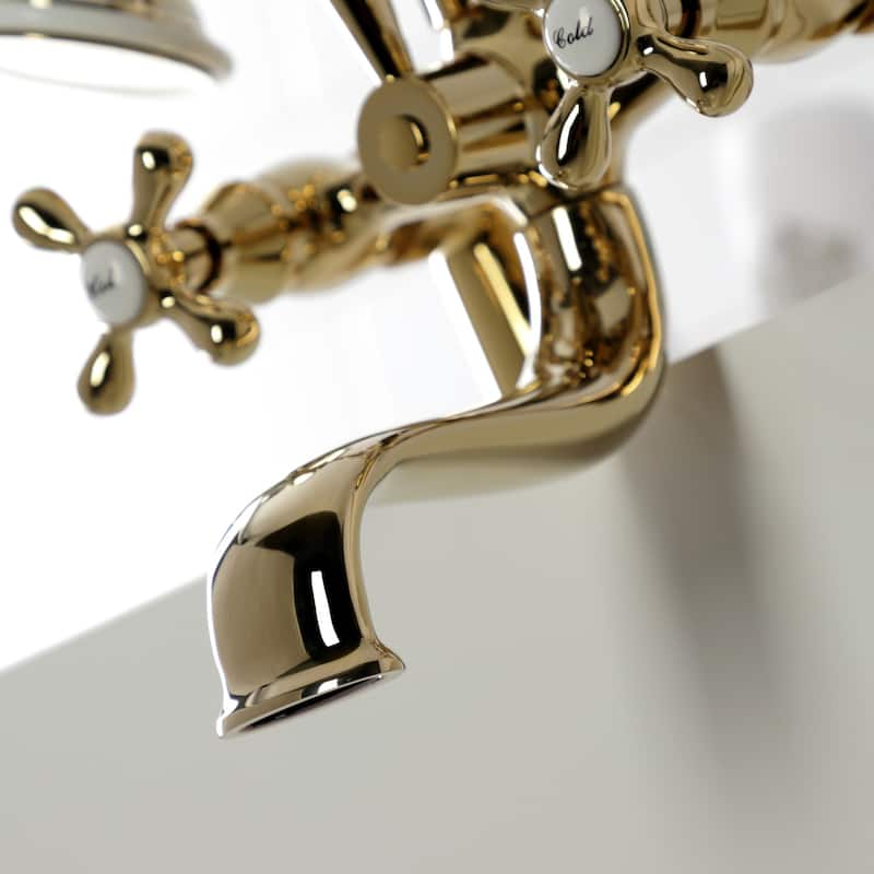 Kingston Brass Deck Mount Clawfoot Tub Faucet with Hand Shower