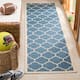 SAFAVIEH Courtyard Kathy Indoor/ Outdoor Waterproof Patio Backyard Rug - 2'3" x 6'7" Runner - Blue/Beige