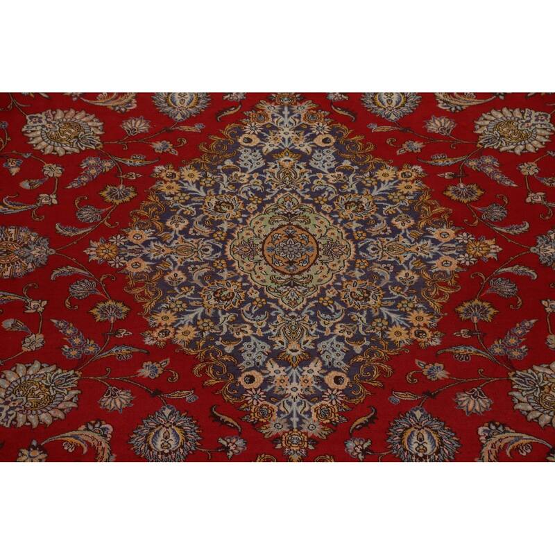 Traditional Floral Shahreza Persian Area Rug Hand-knotted Wool Carpet - 10'4" x 13'10"