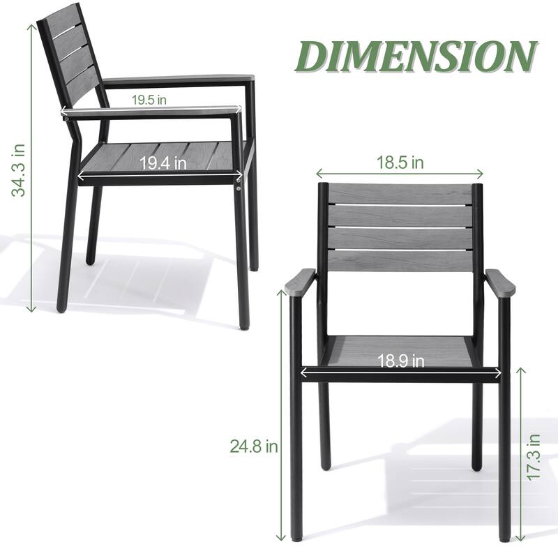 VredHom 7/9-Piece Outdoor Patio Dining Set with Stackable Chairs