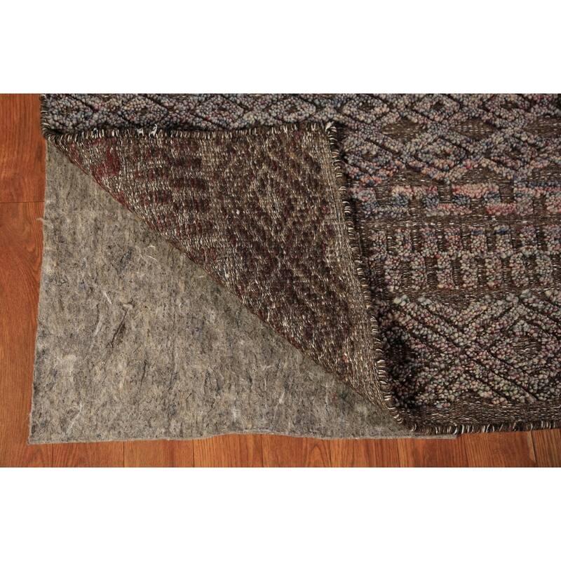 Brown Moroccan Indian Area Rug Handmade Wool Carpet - 5'1" x 8'1"