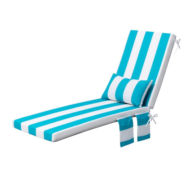 Pellebant Outdoor Lounge Chair Cushions with Pillow - 1PC-72in - Blue&White