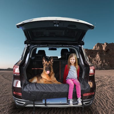 Dog Car Seat Cover, Back Seat Extender For Dogs,Dog Hammock For Car Backseat - Black - 66.5" x 45.7" x 0.1"