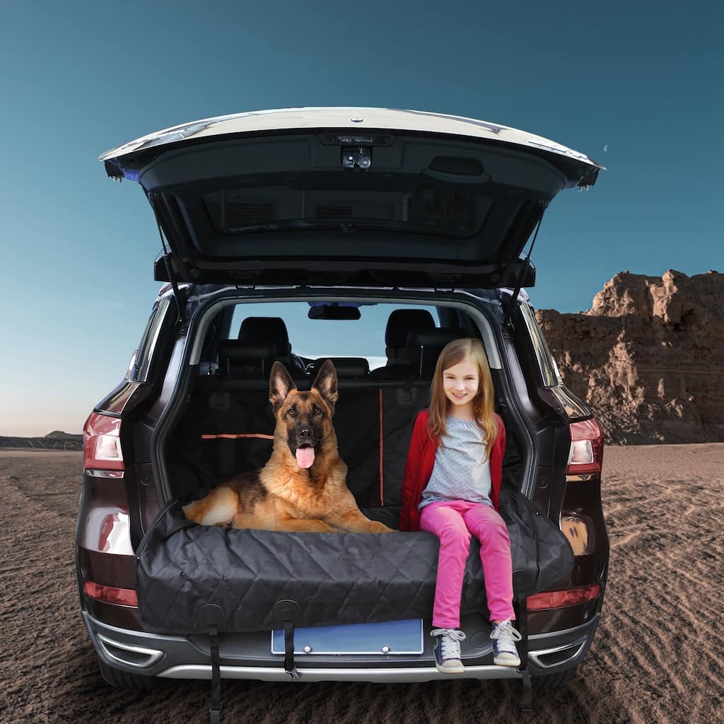 Dog Car Seat Cover, Back Seat Extender For Dogs,Dog Hammock For Car Backseat - Black - 66.5" x 45.7" x 0.1"