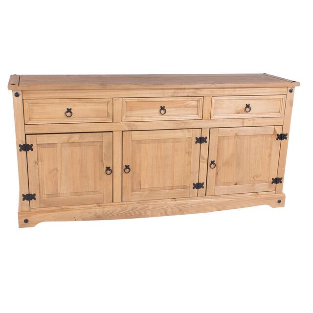 65" Wood Buffet Sideboard Corona Collection | Furniture Dash -  Furniture Dash|Antique brown color.