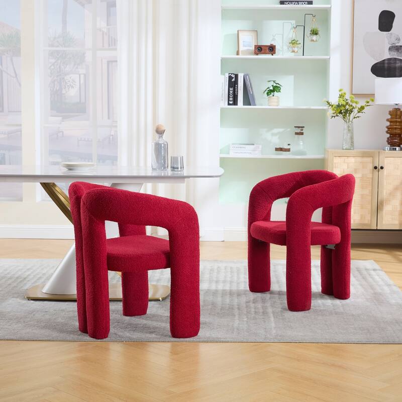 Velvet Fabric Upholstered Accent Chair Set of 2