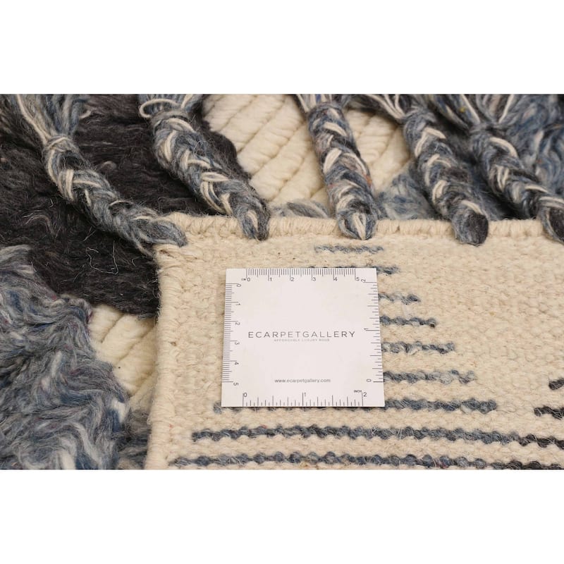 ECARPETGALLERY Hand-knotted Tangier Grey Wool Rug - 5'0 x 7'11