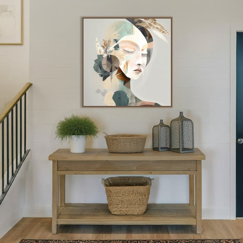 Piper by Bella Eve Framed Canvas Wall Art Print - Sylvie Beaded Gold
