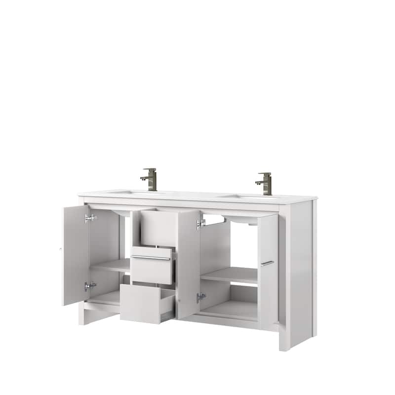 Lafarre Bath Vanity Quartz Top, Sink and Gun Metal Faucet