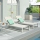 preview thumbnail 2 of 41, Modesta Outdoor Aluminum Mesh Chaise Lounge (Set of 2) by Christopher Knight Home - 77.00" W x 26.50" D x 10.50" H