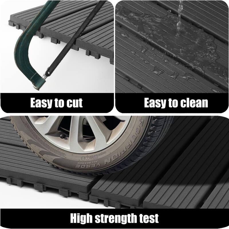 Plastic interlocking decking tiles, 44 packs of terrace decking tiles, 12 inches x 12 inches waterproof