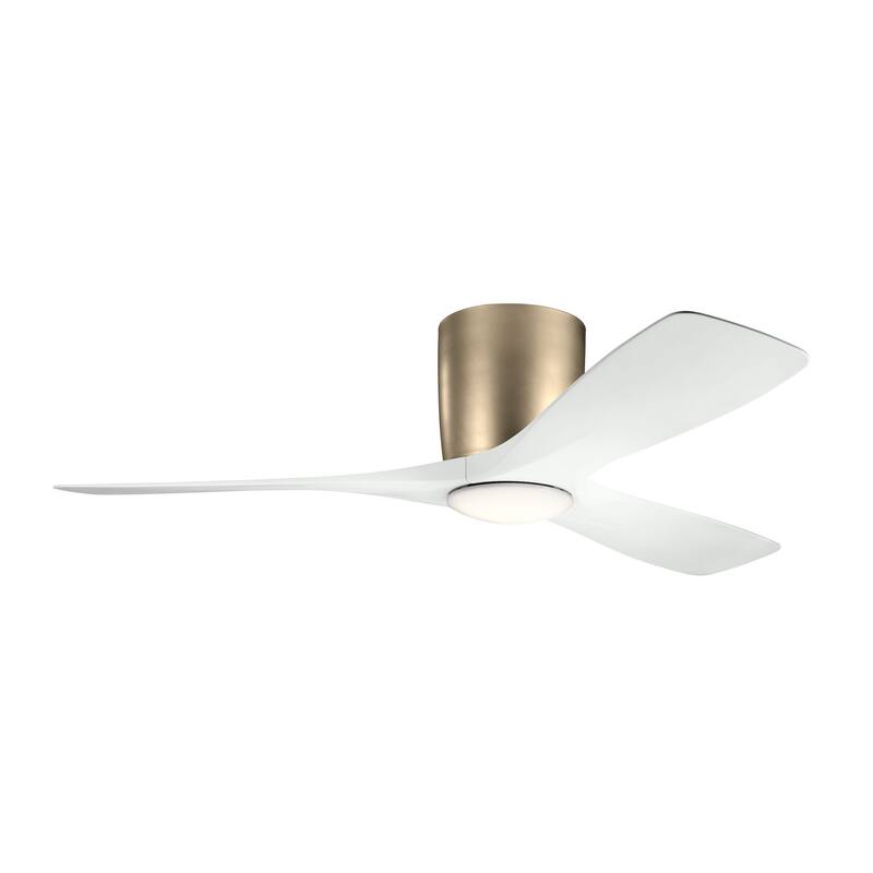 48 Inch Volos 3 Blade Indoor Ceiling Fan in Champagne Bronze with Matte White Blades