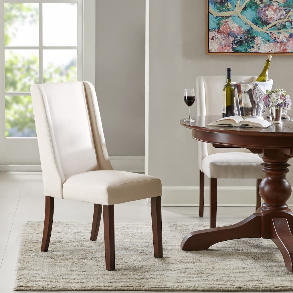 Madison Park Victor Cream Wing Dining Chair (Set of 2) - 18.5"W x 27"D x 39.25"H (2)