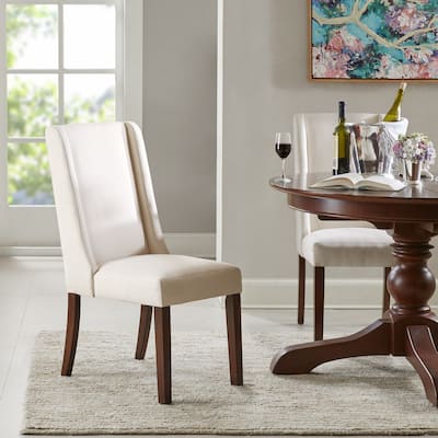 Madison Park Victor Cream Wing Dining Chair (Set of 2) - 18.5"W x 27"D x 39.25"H (2)