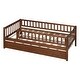 preview thumbnail 12 of 46, Twin Size Daybed with Trundle, Wood Twin Bed with Fence Guardrails