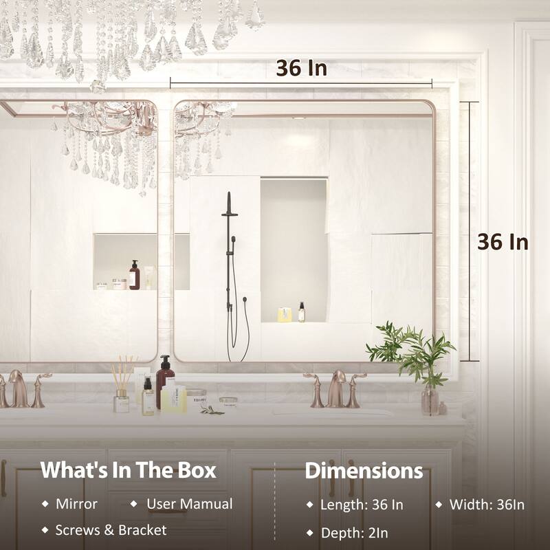 Rectangle Bathroom Mirror for Vanity Wall Mounted Vertical Horizontal Makeup Mirror
