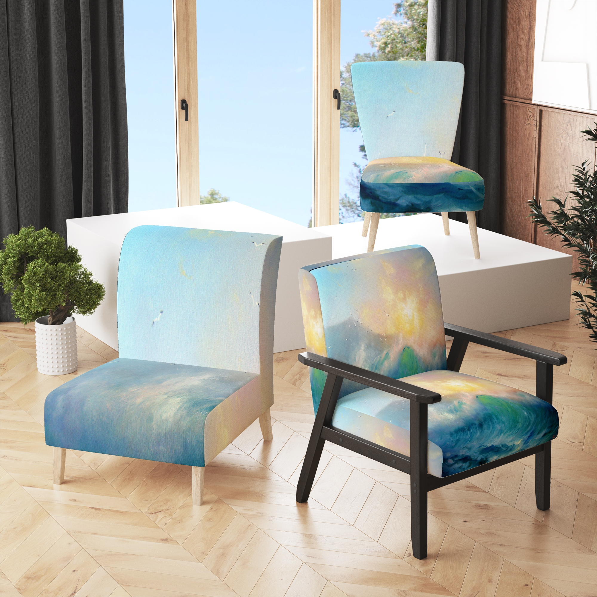 Turquoise accent hotsell chairs with arms