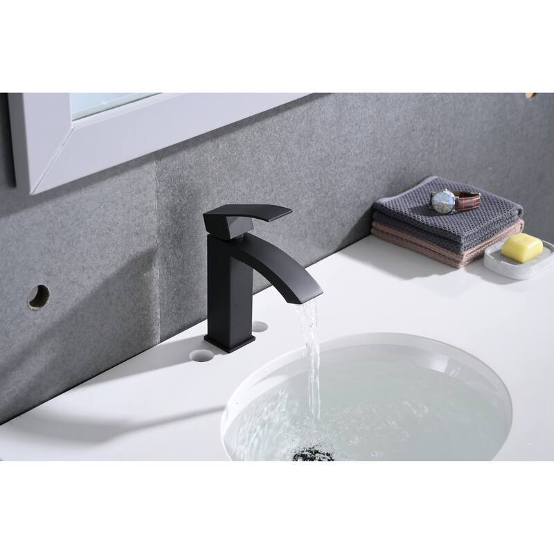 Waterfall Faucet Bathroom Sink Single Handle Faucet with Pop Up Drain, Overflow, Corrosion and Rust Resistant