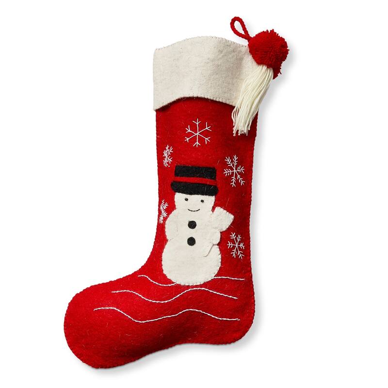 Farmhouse Snowman Stocking