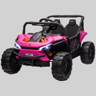12V Dual-Motor Kids UTV Ride-On Car, 3.7 MPH, 4-Wheel Suspension, Remote Control, LED Lights, Music & Horn for Toddlers