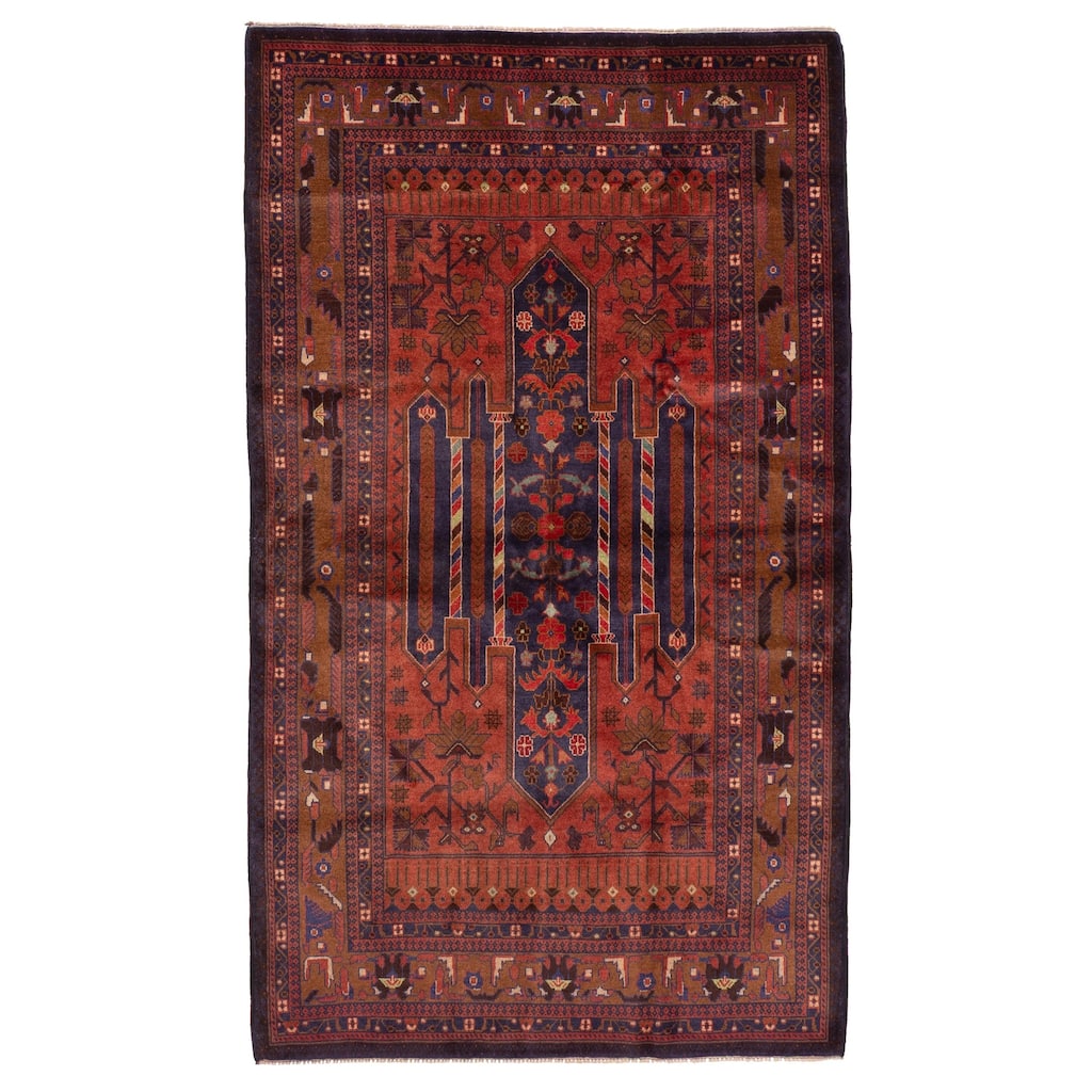 ECARPETGALLERY Hand-knotted Teimani Dark Copper Wool Rug - 3'8 x 6'7