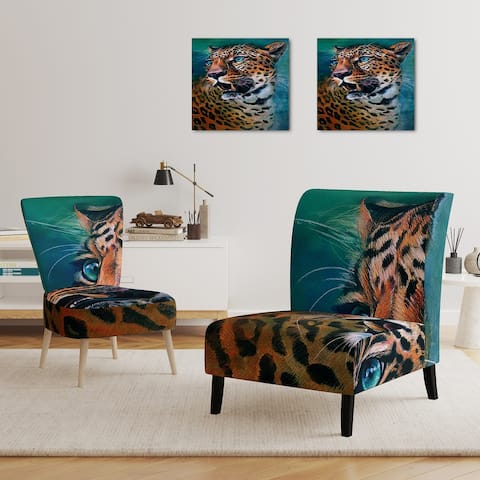 Designart 'Artistic Colorful Painting Of Leopard' Upholstered Traditional Accent Chair