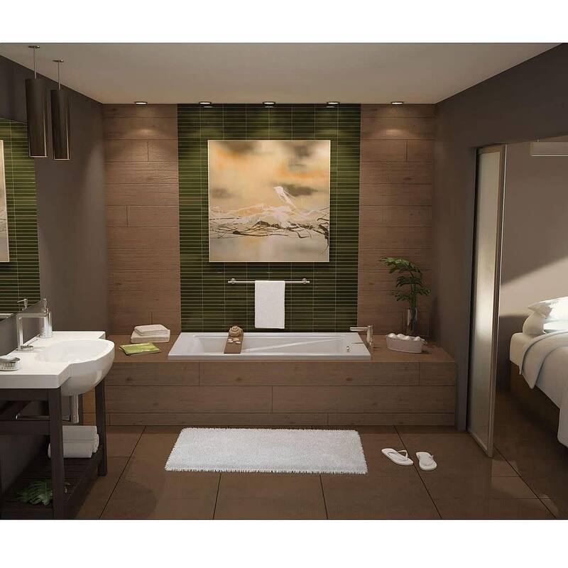 Maax Exhibit 72" Drop In Acrylic Soaking Tub with Reversible Drain and