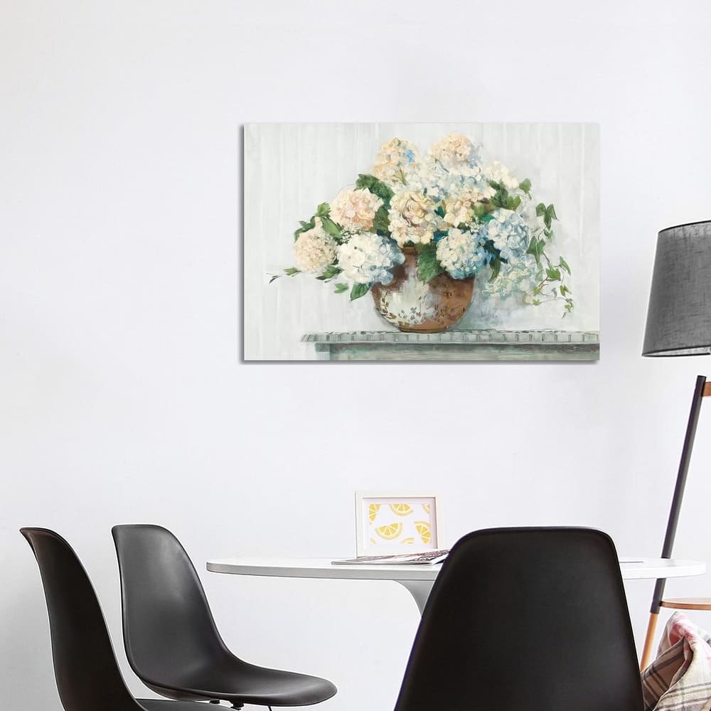 iCanvas "White Hydrangea Cottage" by Carol Rowan Canvas Print