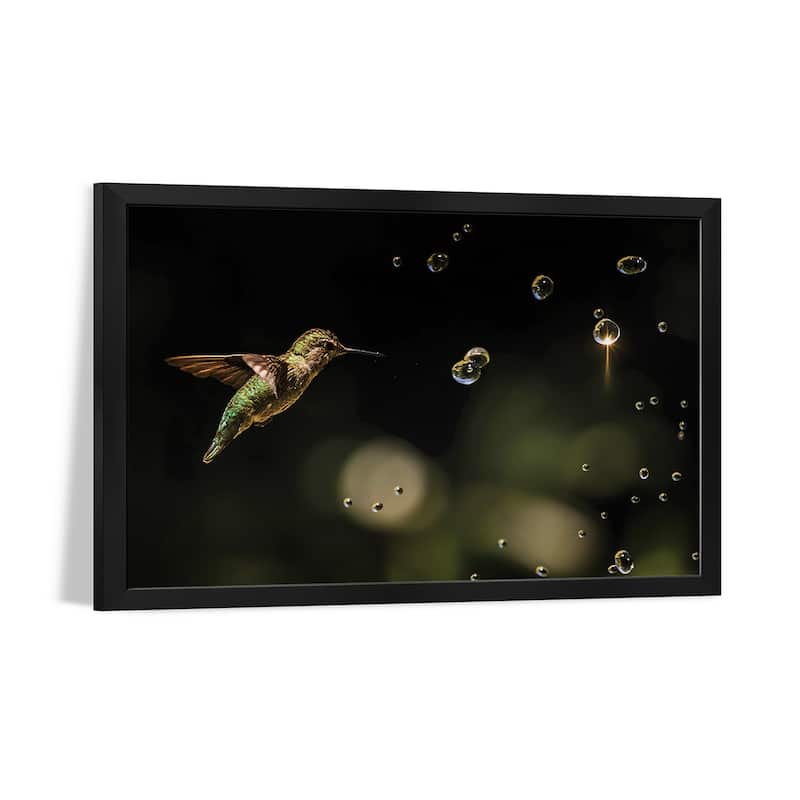 Play With Water Drops Premium Framed Poster by Jenny Qiu