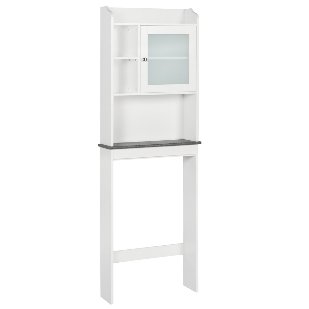23.2in L x 7.5in W x 68.9in H Bathroom Free-Standing Cabinet w/Adjustable Shelves Yaheetech Over The Toilet Cabinet Space-Saving