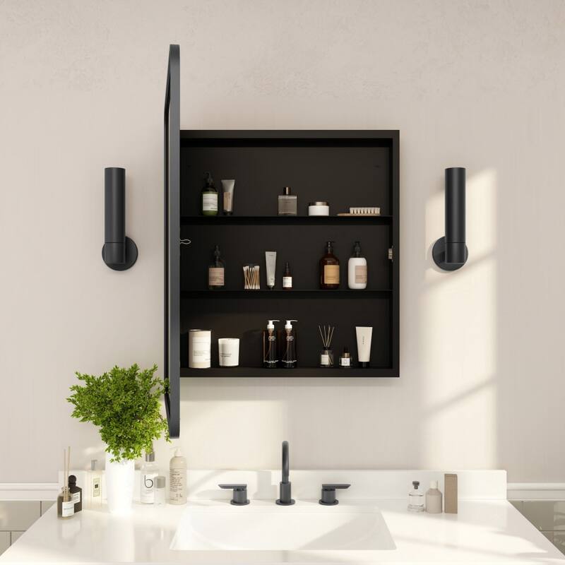 Recessed Bathroom Medicine Cabinet with Beveled Mirror - 24"W x 4"D x 29.75"H