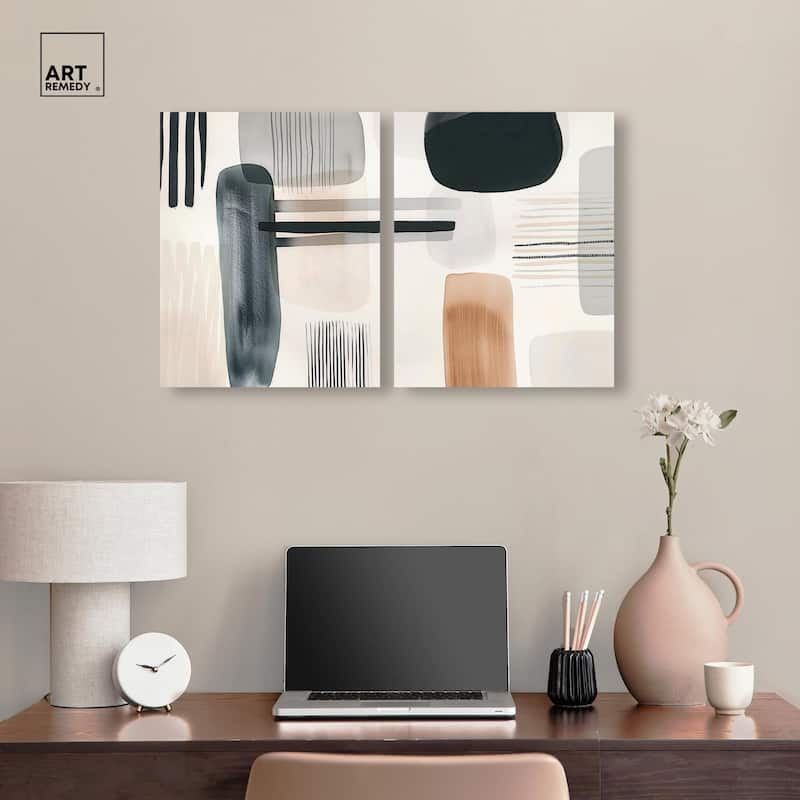 Softened Dimensions Canvas Set of 2 by Art Remedy, Gallery Wrapped