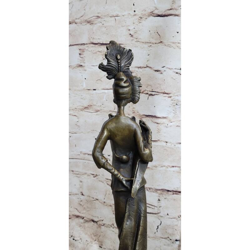 Original Signed Kassin Maiden Bronze Lady Sculpture Statue Figure Figurine Art