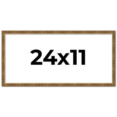 24x11 Frame Gold Kingsley Distressed Solid Wood Picture Frame Width