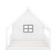 preview thumbnail 9 of 8, Rustic Full Size Wood Kids House Bed with Window and Fence, White