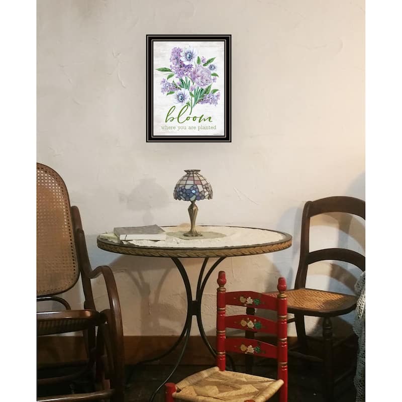 TrendyDecor4U Contemporary "Bloom Where You Are Planted" Framed Print Wall Art