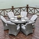 preview thumbnail 2 of 23, Abrihome 7-piece Outdoor Wicker Dining Table Set with 6 Eton Chairs