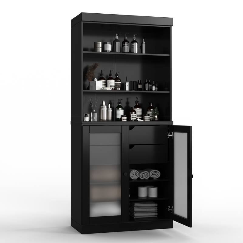 100% Solid Wood 32" Bathroom Cabinet with Optional Doors, 2-Drawers by Palace Imports
