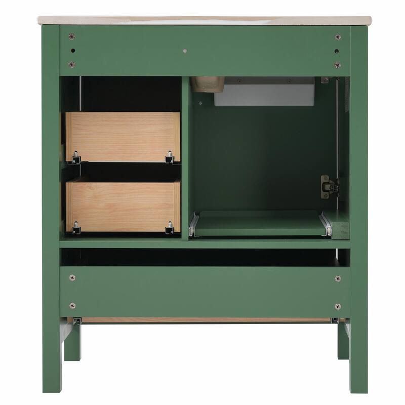 30" Bathroom Vanity with Sink Combo, Storage Cabinet with 3 Soft-Close Drawers and Removable Tray
