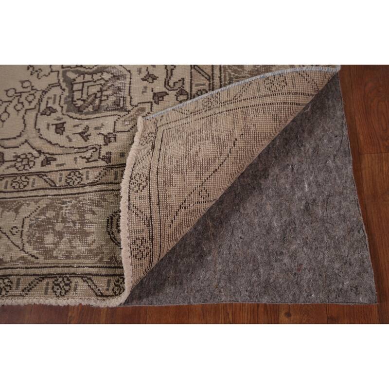 Distressed Tabriz Vintage Persian Rug Handmade Traditional Wool Carpet - 6'8" x 9'5"
