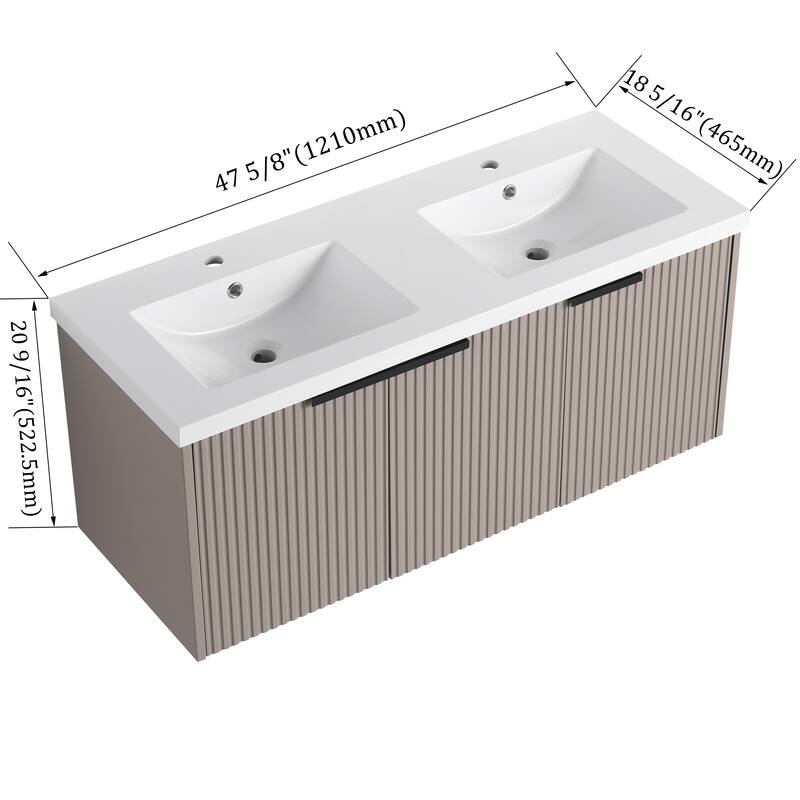 BNK 36''/48'' Single Bathroom Vanity With Sink, Floating Bathroom Vanity with Soft Close Door