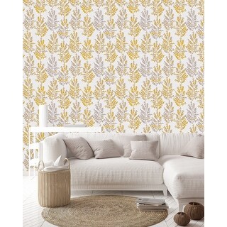 White Wallpaper with Herbs - Bed Bath & Beyond - 35646635