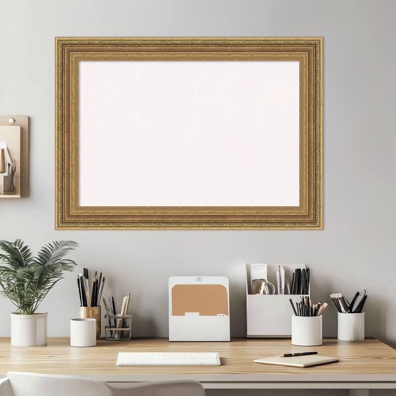 Elliot Gold Framed Cork Board - Bulletin Board, Organization Board, Pin Board