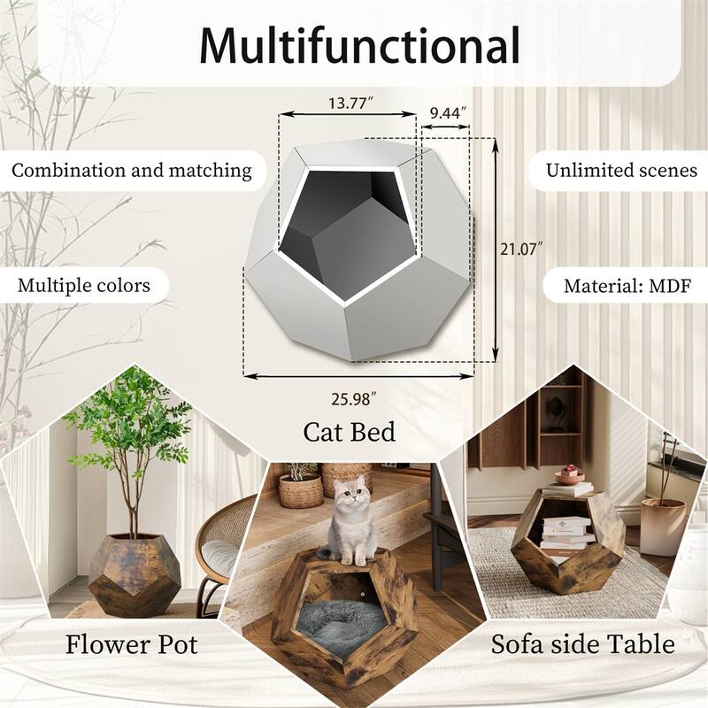 25.98'' Modern Sofa Side Table, MDF Multifunctional Furniture