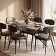 preview thumbnail 111 of 131, Elega Modern Sintered Stone Dining Table Modern Trestle Base Powder-Coated Steel Frame Kitchen Table - 47"-71"