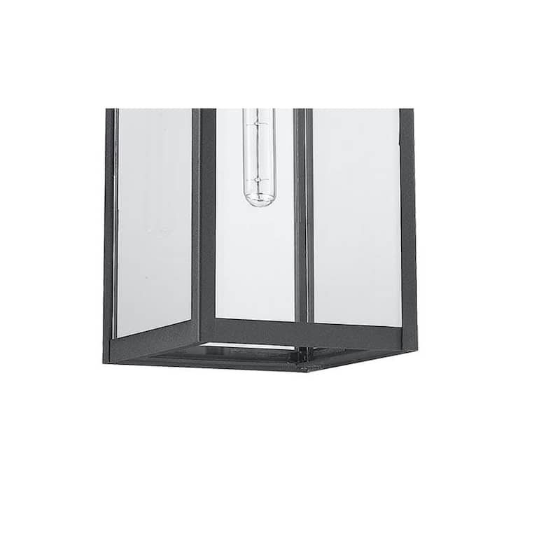 Clear Glass Outdoor 22" High Hanging Black Aluminum Light