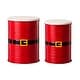 preview thumbnail 16 of 15, Glitzhome Holiday Decorative Nesting Metal Storage Accent Stool or Space Saver with Wood Lid, Set of 2 Red