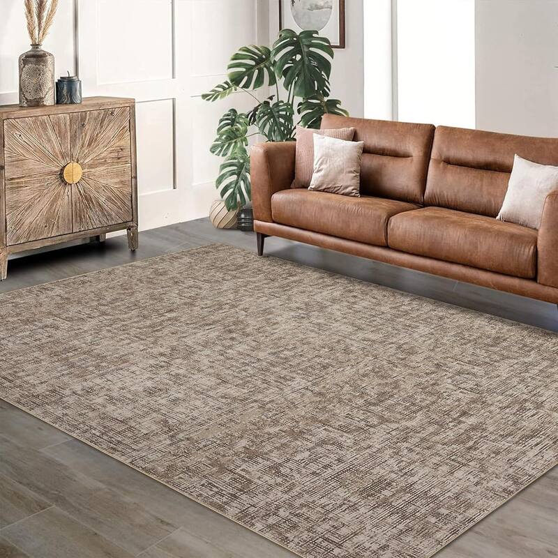 Modern Abstract Area Rug for Living Room, Throw Floor Carpet for Home Décor, Brown - 2' x 3' - Brown 8*10ft