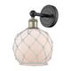 Option Black Antique Brass / White Glass with White Rope